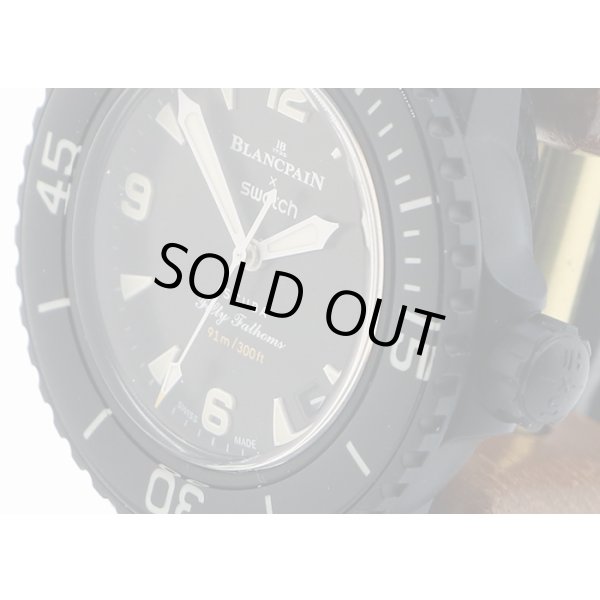 スウォッチ　ブランパンコラボ　フィフティファソズム　オーシャンオブストーム（月）　サイド拡大