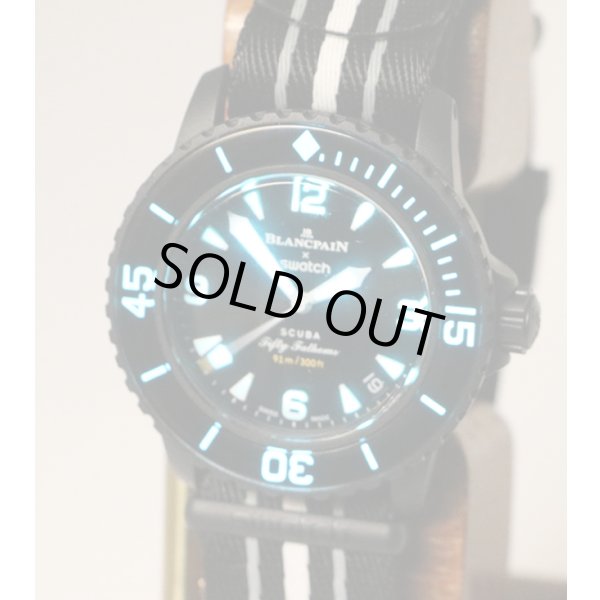 スウォッチ　ブランパンコラボ　フィフティファソズム　オーシャンオブストーム（月）