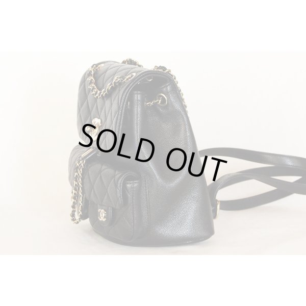 シャネル　マトラッセ チェーンリュック AS3787 ブラック／GP金具　サイド