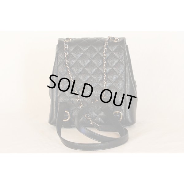 シャネル　マトラッセ チェーンリュック AS3787 ブラック／GP金具　裏面