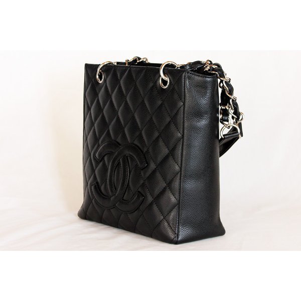 シャネル　PST チェーントートバック A20994 ブラック／SIV金具　サイド