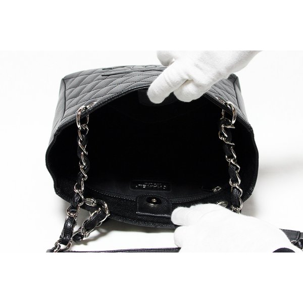 シャネル　PST チェーントートバック A20994 ブラック／SIV金具　中身