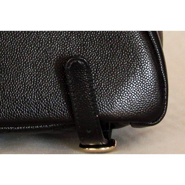 シャネル　マトラッセ チェーンリュック AS3787 ブラック／GP金具　底拡大