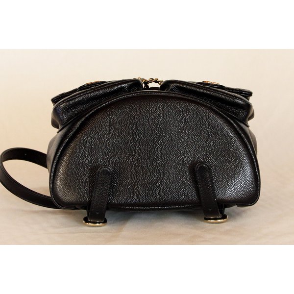 シャネル　マトラッセ チェーンリュック AS3787 ブラック／GP金具　底