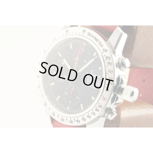 ジン　３０３　クロノグラフ　アウトバーン　黒文字盤　サイド拡大