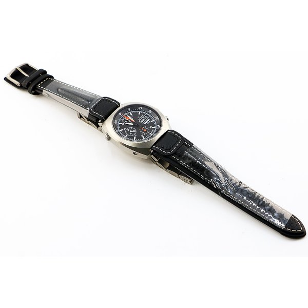 ジン　４２１ＴＩ　クロノグラフ　黒文字盤　ＧＳＧ９限定　替え革ベルト状態