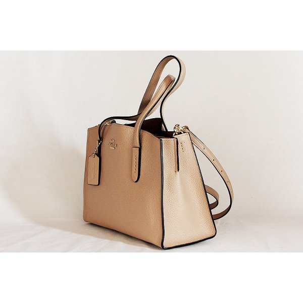 コーチ　チャーリー キャリーオール28 No.D1881-29529 ベージュ　サイド