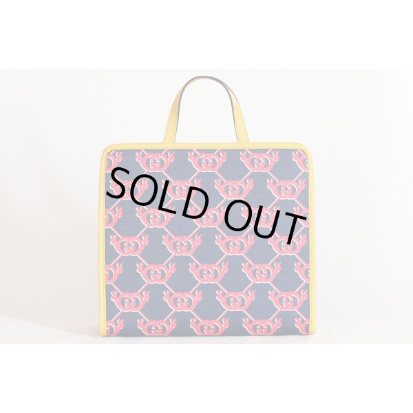 グッチ　チルドレンズ スネイルトートバック 605614 520981 ネイビー／レッド　裏面