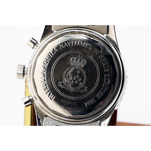 ブライトリング　ナビタイマー　Ａ３００２２　青文字盤　バルトーラ・アギラ限定　裏面拡大