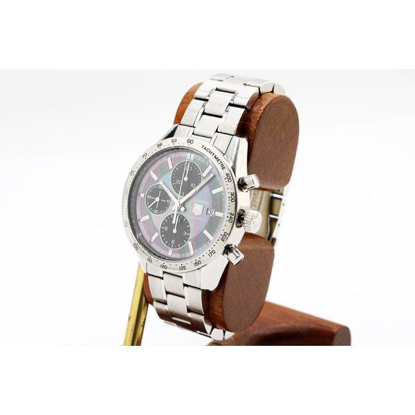 タグホイヤー　カレラ　クロノグラフ　ＣＶ２０１Ｐ　黒シェル文字盤　サイド