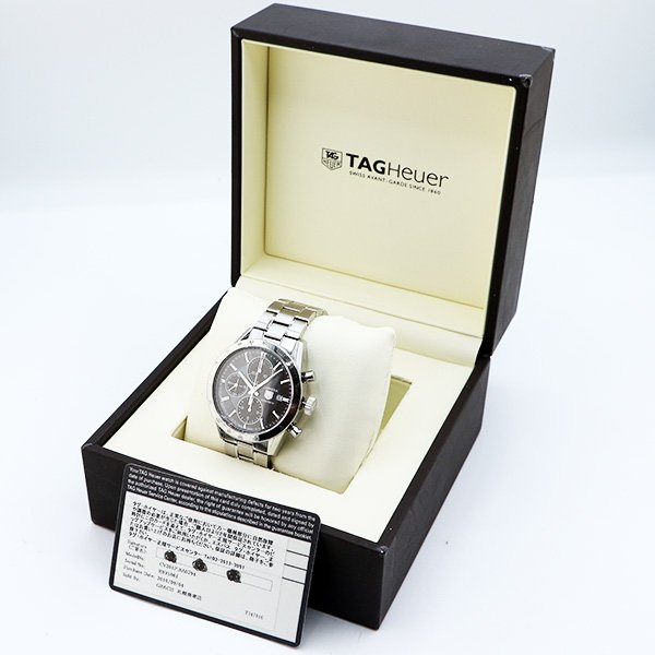 タグホイヤー　カレラ　クロノグラフ　ＣＶ２０１Ｐ　黒シェル文字盤　箱・保証書