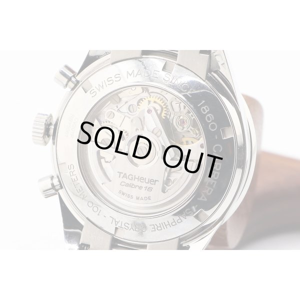 タグホイヤー　カレラ　クロノグラフ　ＣＶ２０１Ｐ　黒シェル文字盤　裏面拡大