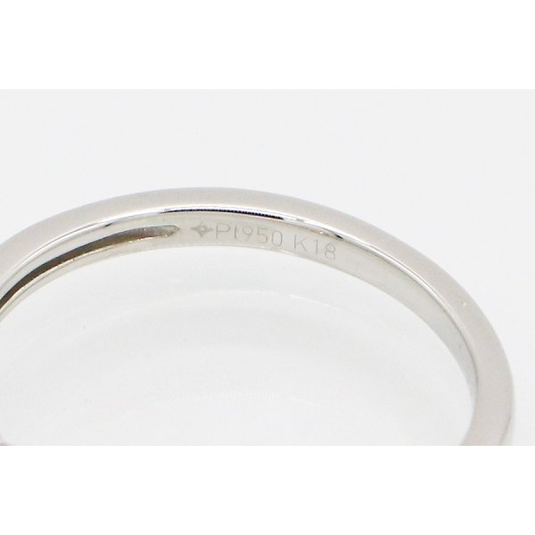 PT950/K18 ダイアイリリング 0.30ct 0.05ct 3.20g　刻印