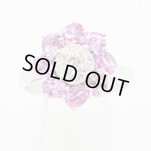 画像: 750WG サファイアダイアイリリング 2.25ct 0.49ct 5.00g