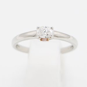画像: PT950/K18 ダイアイリリング 0.30ct 0.05ct 3.20g