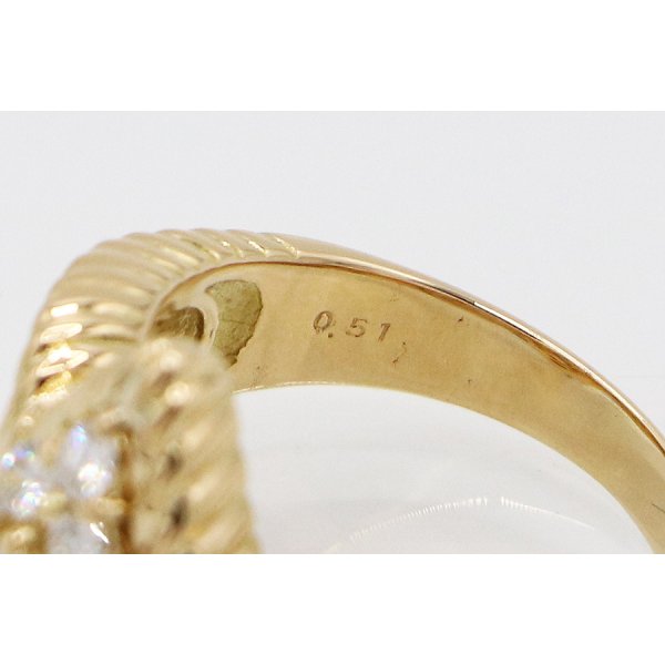 K18 ダイアイリリング 0.51ct 9.30g　刻印(2)