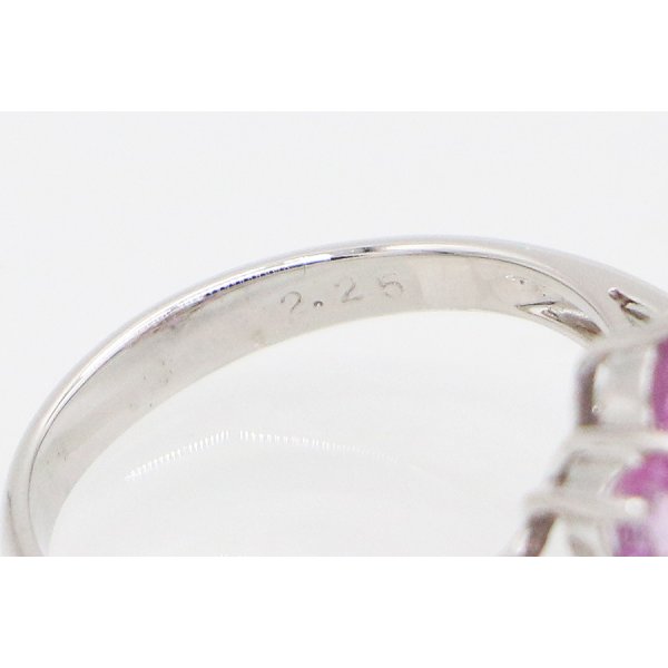 750WG サファイアダイアイリリング 2.25ct 0.49ct 5.00g　刻印(2)