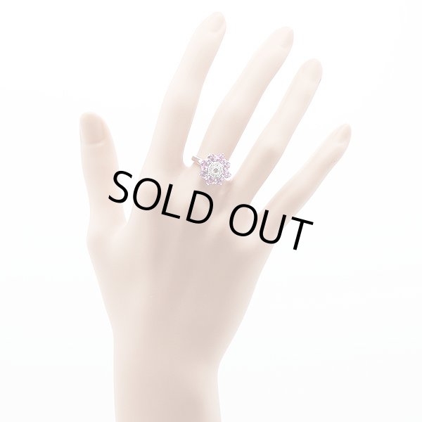 750WG サファイアダイアイリリング 2.25ct 0.49ct 5.00g　装着イメージ