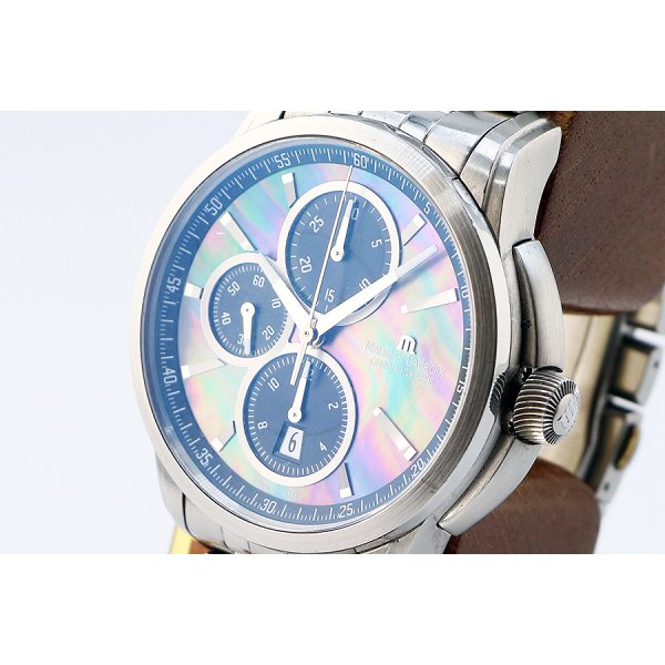 モーリス・ラクロア　ポントス　クロノグラフ　ＰＴ６１８８　黒シェル文字盤　サイド拡大