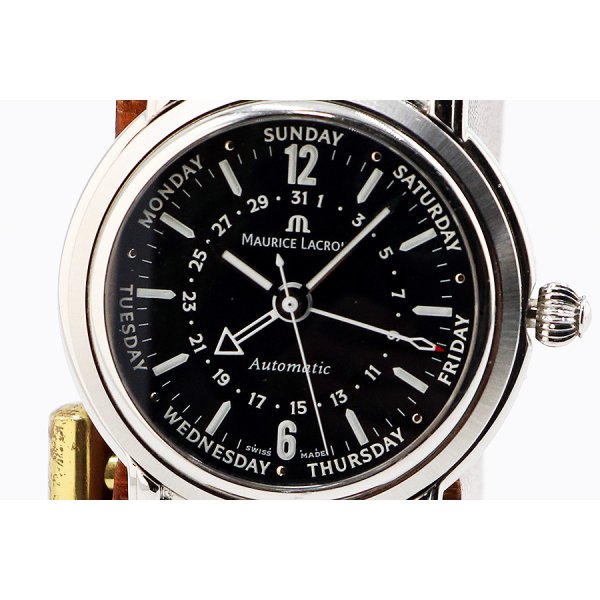 モーリス・ラクロア　ファイブハンズ　ＭＰ６３２８　黒文字盤　表面拡大