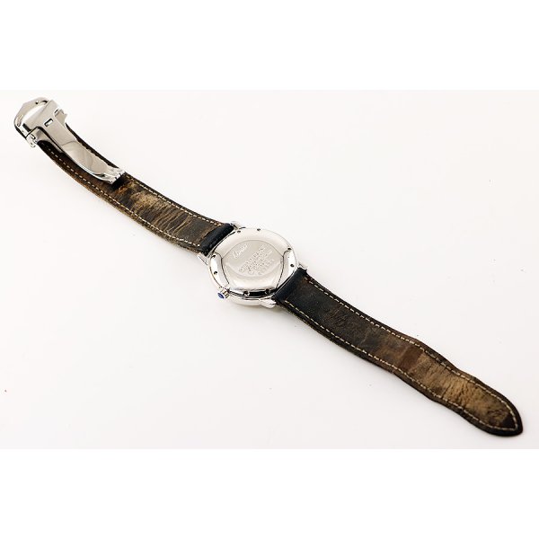 カルティエ　マストII　ロンド　１８１５－１　白文字盤　革ベルト状態　裏面