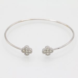 画像: K18WG ダイアイリバングル 0.50ct 4.80g