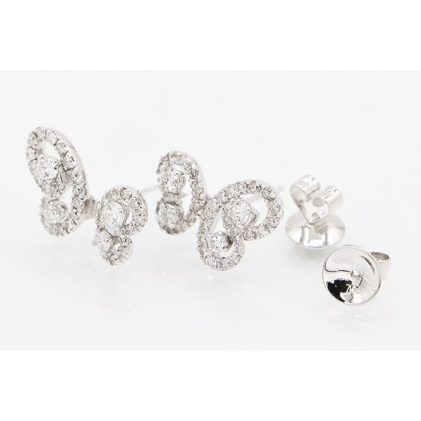 750WG ダイアイリピアス 1.26ct 5.30g　留め具外したイメージ