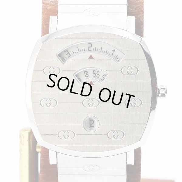 グッチ　グリップウォッチ　１５７．３　銀文字盤　ディスク回転式