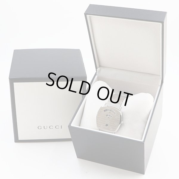 グッチ　グリップウォッチ　１５７．３　銀文字盤　ディスク回転式　箱