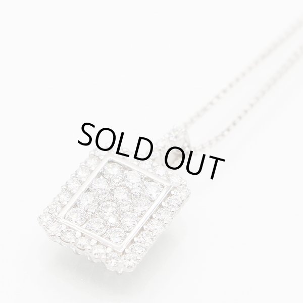 K18WG/PT900 ダイアイリペンダントネックレス 2.00ct 8.60g