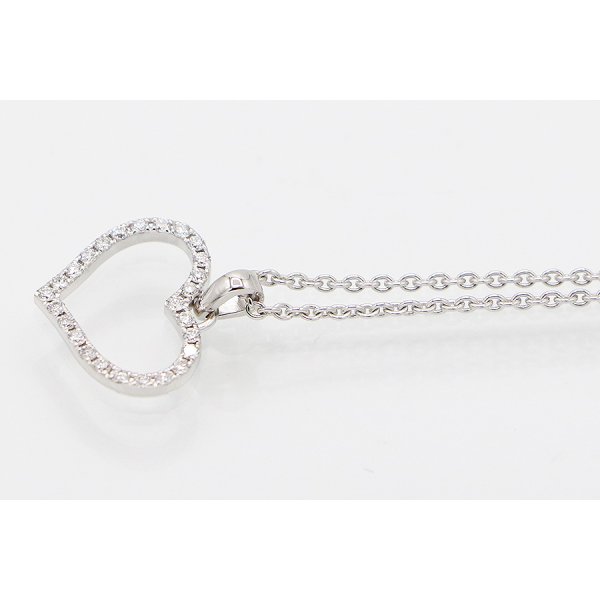 750WG ダイアイリペンダントネックレス 2.90g　サイド