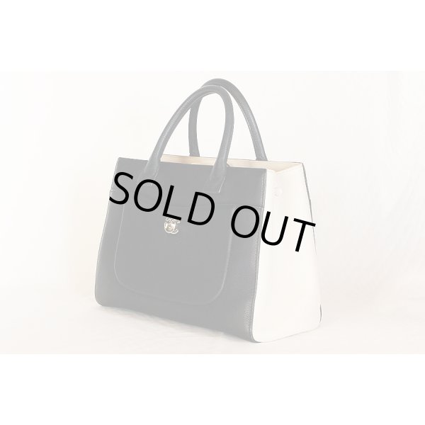 シャネル ネオエグゼクティブ 2WAYトートバック A69930 ブラック／アイボリー／GP金具 　サイド