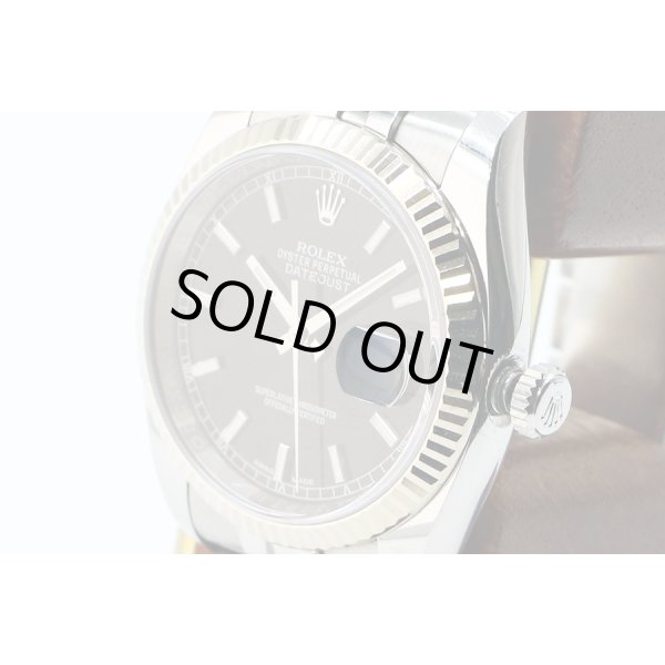 ロレックス　デイトジャスト　１１６２３４　黒文字盤　ランダムシリアル　サイド拡大