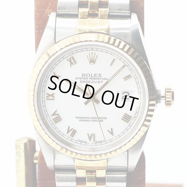 ロレックス　デイトジャスト　１６２３３　金ローマン白文字盤　Ｓ盤（９３年）