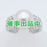 画像: タサキ　PT900 パールダイアイリリング 11.50mm 0.72ct 10.90g