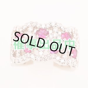 画像: PT900 ルビーダイアイリリング 1.01ct 1.20ct 15.10g