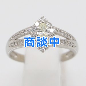 画像: PT900 ダイアイリリング 0.39ct 0.19ct 4.50g
