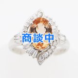 画像: PT900 インペリアルトパーズダイアイリリング 2.896ct 0.584ct 6.50g