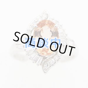 画像: PT900 インペリアルトパーズダイアイリリング 2.896ct 0.584ct 6.50g