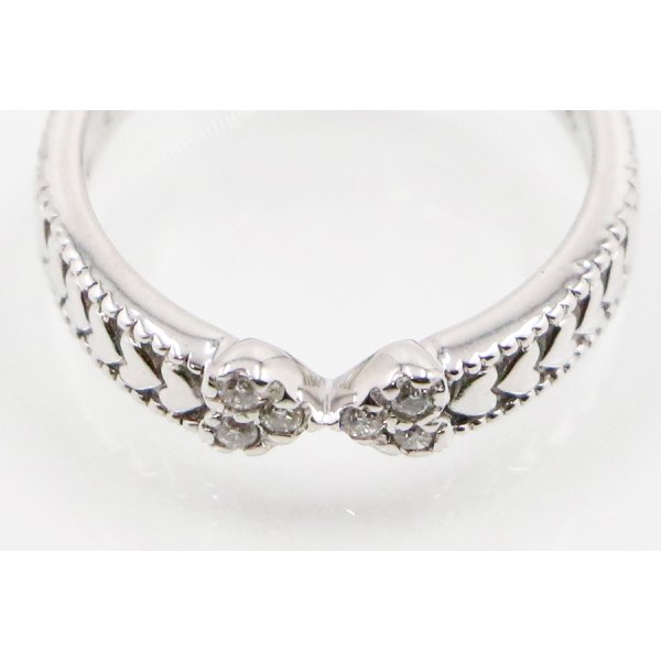 スタージュエリー　K18WG ダイアイリリング 0.07ct 3.40g　拡大