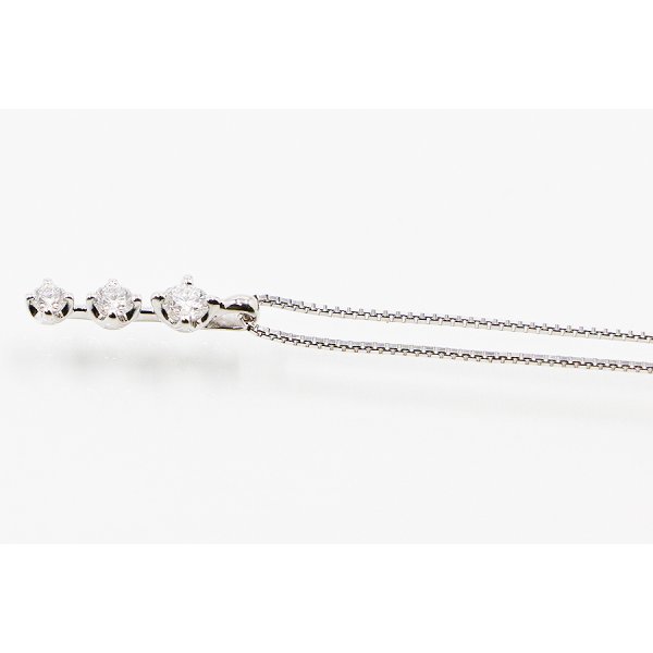 タサキ　K18WG ダイアイリペンダントネックレス 0.19ct 2.50g　サイド