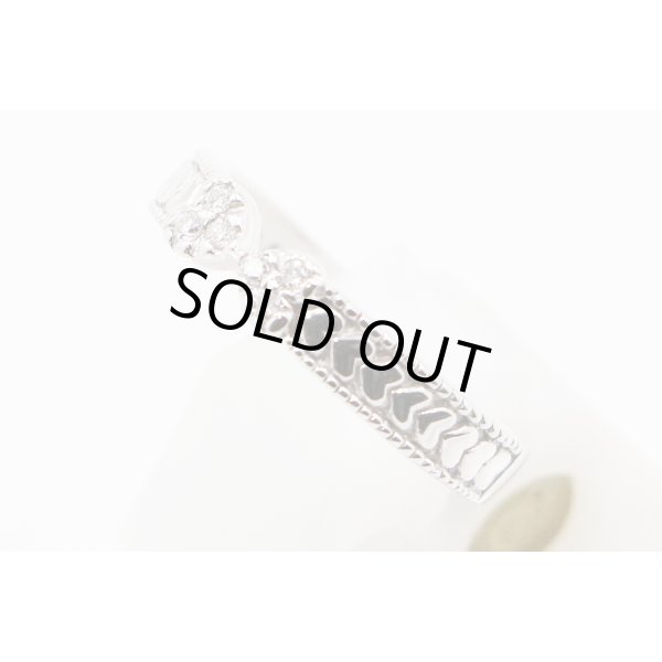 スタージュエリー　K18WG ダイアイリリング 0.07ct 3.40g　サイド