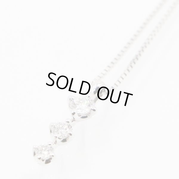 タサキ　K18WG ダイアイリペンダントネックレス 0.19ct 2.50g