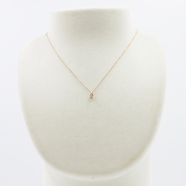 ４℃　K18PG ダイアイリペンダントネックレス 1.50g　装着イメージ