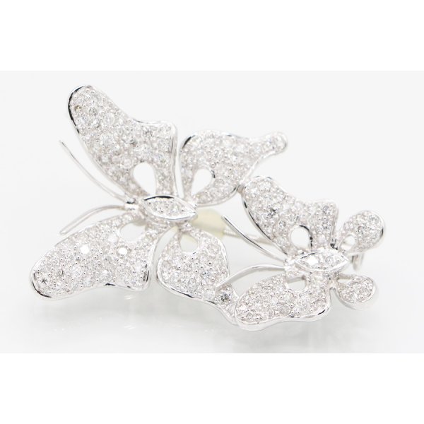 K18WG ダイアイリブローチ 2.20ct 7.50g　拡大