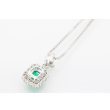 K18WG/PT900 エメラルドダイアイリペンダントネックレス 0.95ct 0.66ct 6.40g　裏面