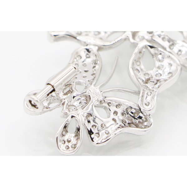 K18WG ダイアイリブローチ 2.20ct 7.50g　裏面拡大(2)