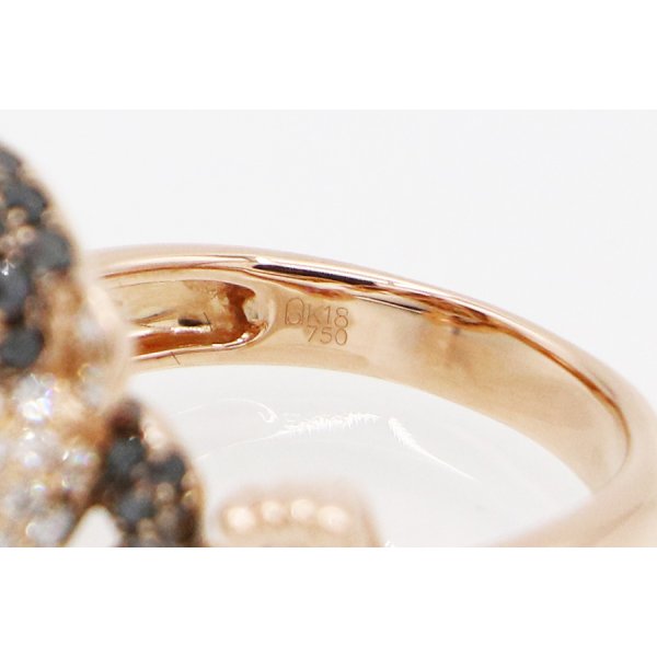 K18PG ダイアイリリング 1.55ct 7.70g　刻印