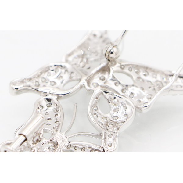 K18WG ダイアイリブローチ 2.20ct 7.50g　裏面拡大