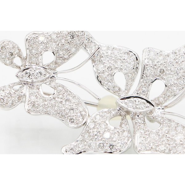 K18WG ダイアイリブローチ 2.20ct 7.50g　拡大(3)